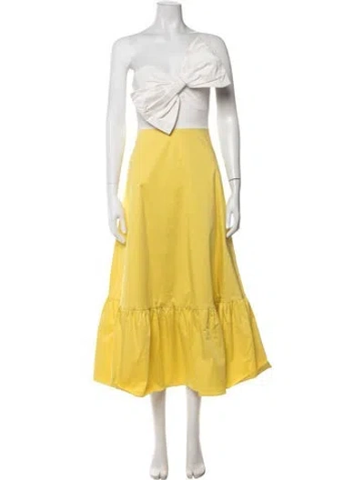 Pre-owned Hutch Strapless Long Dress In Yellow