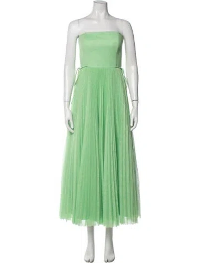 Pre-owned Hutch Strapless Midi Length Dress In Green