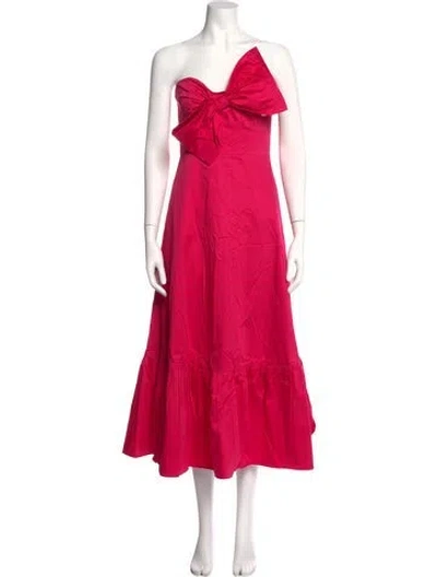 Pre-owned Hutch Strapless Midi Length Dress In Multi