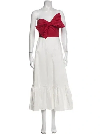Pre-owned Hutch Strapless Midi Length Dress In Red