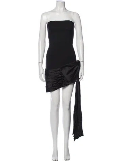 Pre-owned Hutch Strapless Mini Dress In Black
