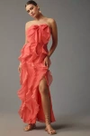 HUTCH HUTCH STRAPLESS TIERED TULLE DRESS