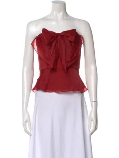 Pre-owned Hutch Strapless Top W/ Tags In Red