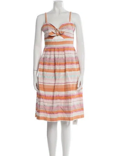 Pre-owned Hutch Striped Midi Length Dress In Multicolor