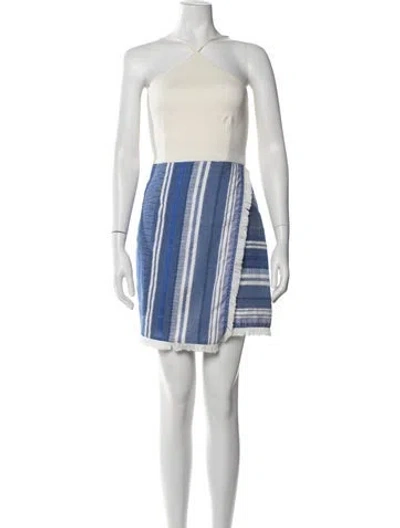 Pre-owned Hutch Striped Mini Dress In Blue