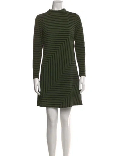Pre-owned Hutch Striped Mini Dress In Green