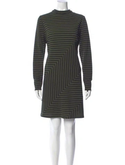Pre-owned Hutch Striped Mini Dress In Green