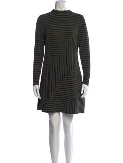 Pre-owned Hutch Striped Mini Dress In Green