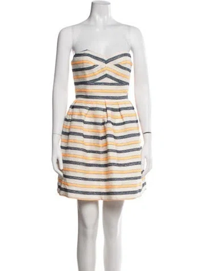 Pre-owned Hutch Striped Mini Dress In Neutral