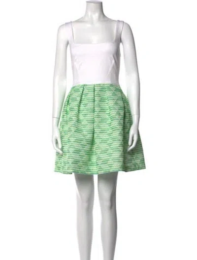 Pre-owned Hutch Striped Mini Dress W/ Tags In Green