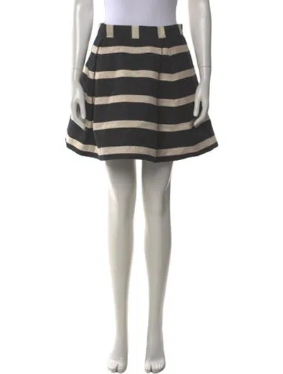 Pre-owned Hutch Striped Mini Skirt In Gray