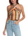 Hutch Suri Halter Wrap Crop Tank Top In Multi