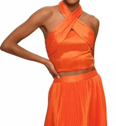 Hutch Suri Ruched Halter Top In Orange