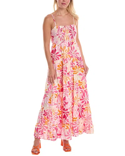 Hutch Tasha Linen-blend Maxi Dress In Pink