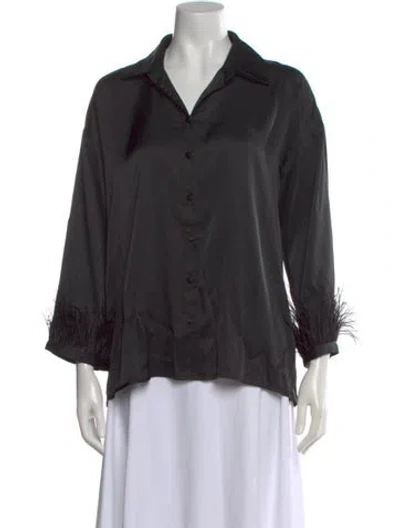 Pre-owned Hutch Three-quarter Sleeve Blouse W/ Tags In Gray
