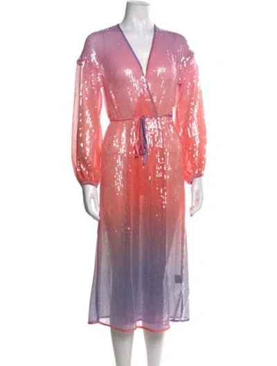 Pre-owned Hutch Tie-dye Print Midi Length Dress W/ Tags In Pink