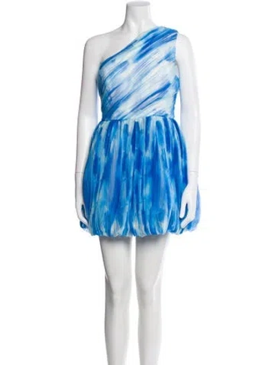 Pre-owned Hutch Tie-dye Print Mini Dress In Blue