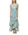 Hutch Trinity Dress In Teal Floral In Multi