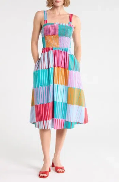 Hutch Tristan Colorblock Stripe Cotton Sundress In Multi