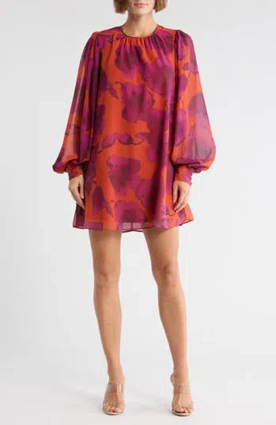 Hutch Twiggy Long Sleeve Shift Dress In Multi