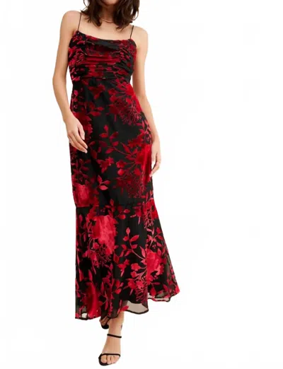 Hutch Tylia Sleeveless Ruched Maxi Dress In Black In Multi
