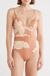 Hutch Underwire Belted One-piece Swimsuit In Multi
