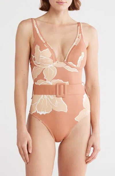 Hutch Underwire Belted One-piece Swimsuit In Multi