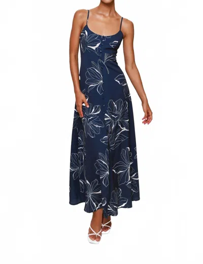 HUTCH VALENTE FLORAL MAXI DRESS IN NAVY