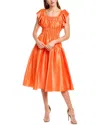 Hutch Vanessa Midi Dress In Orange