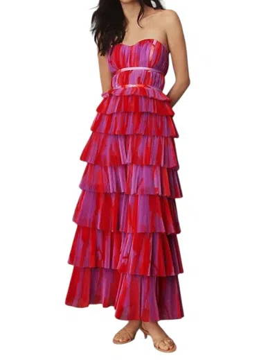 Hutch Varley Gown In Lavender / Orange In Red