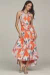 HUTCH VELVA SLEEVELESS COLLARED WRAP MIDI DRESS