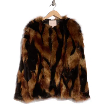 Hutch Vessi Faux Fur Coat In Brown