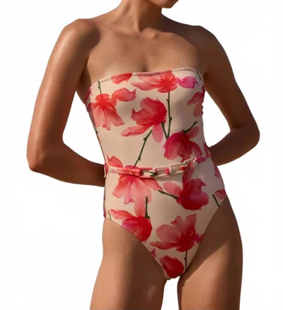 Hutch Vivi One Piece In Ivory/red X Ray Floral In Multi