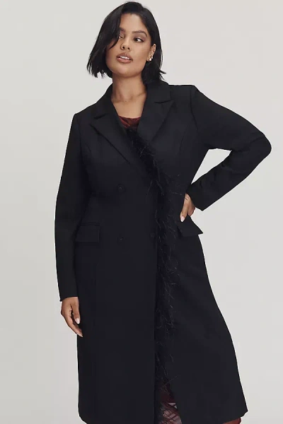 Hutch Vivienne Double-breasted Coat Jacket In Black
