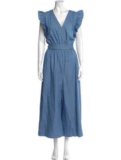 Pre-owned Hutch V-neck Jumpsuit In Blue