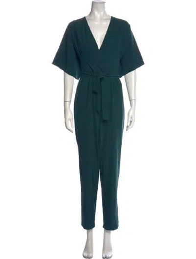 Pre-owned Hutch V-neck Jumpsuit In Green