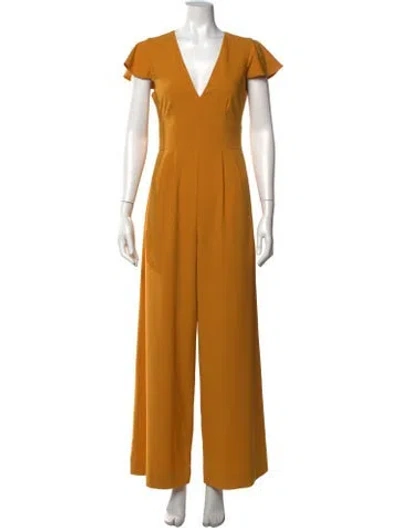 Pre-owned Hutch V-neck Jumpsuit In Yellow