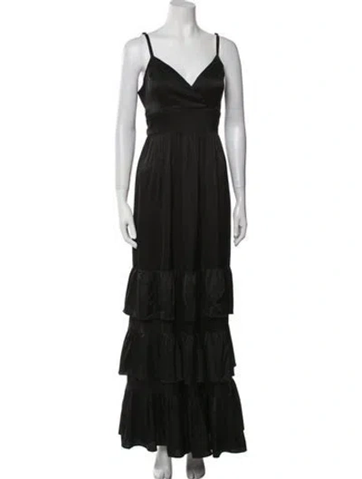 Pre-owned Hutch V-neck Long Dress W/ Tags In Black