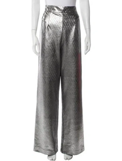 Pre-owned Hutch Wide Leg Pants In Metallic/silver