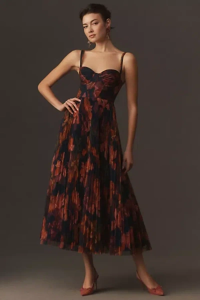 Hutch Willa Sleeveless Tulle Maxi Dress In Brown