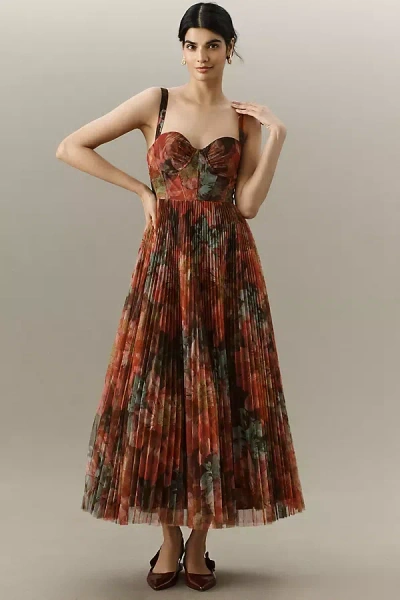 Hutch Willa Sleeveless Tulle Maxi Dress In Brown