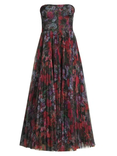 Hutch Women's Alba Floral Pleated Tulle Gown In Multi