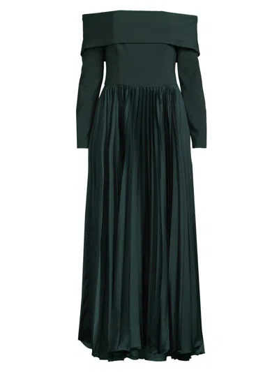 Hutch Women's Blythe Crepe-satin Off-the-shoulder Midi-dress In Black