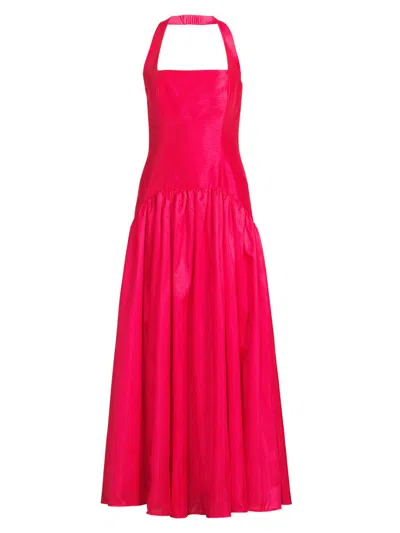 Hutch Women's Chandler Halterneck Maxi Dress In Red