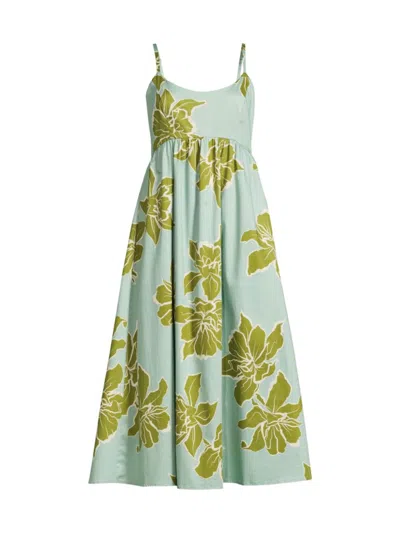 Hutch Women's Floral Stretch-cotton Sundress In Seafoam Green