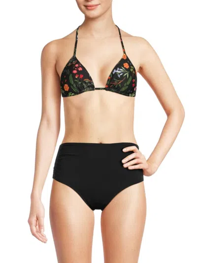Hutch Women's Floral Triangle Bikini Top In Black Floral