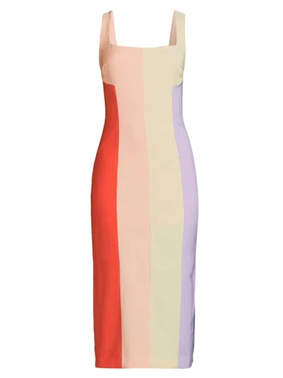 Hutch Women's Hensley Striped Colourblock Dress In Cool Colourblock