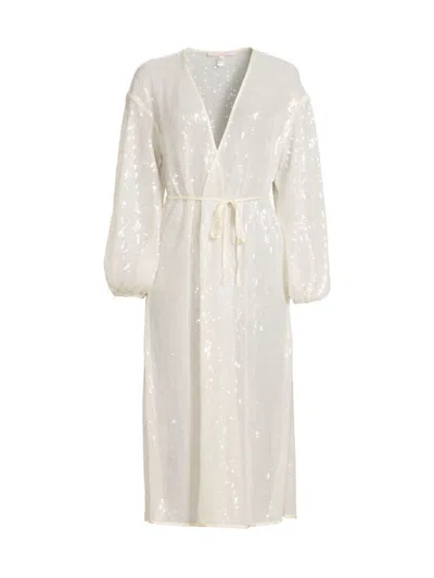 Hutch Women's Jackson Sequin-embellished Mesh Cover-up Duster In White