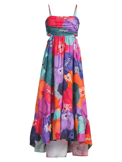 Hutch Mabel Dress In Multi Overlapping Poppies