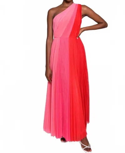 Hutch Tarina Maxi Gown In Pink Colorblock In Multi